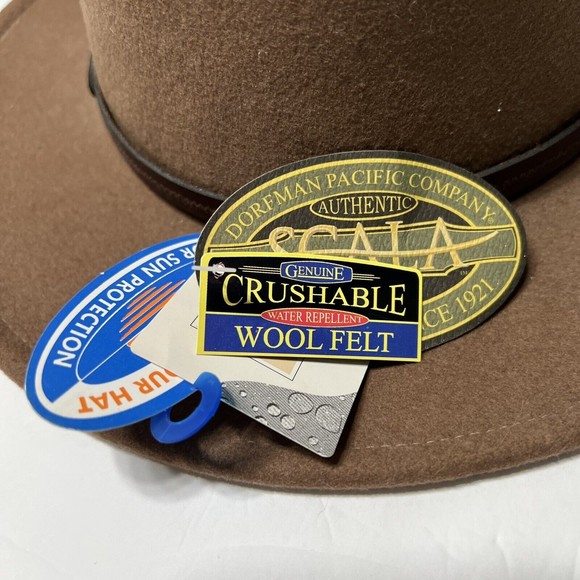 Dorfman Pacific Company Outback Hat Scala Crushable Felt Brown - Picture 3 of 6